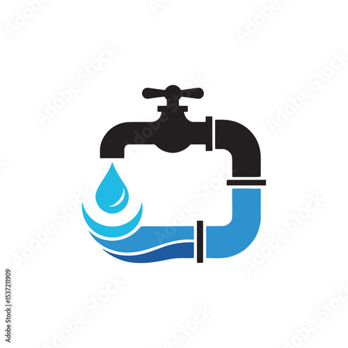 Unique plumbing service logo Modern and minimalist vector and abstract logo