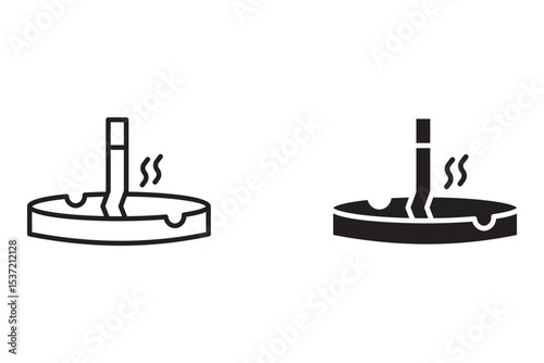 ashtray icon set. simple vector eps