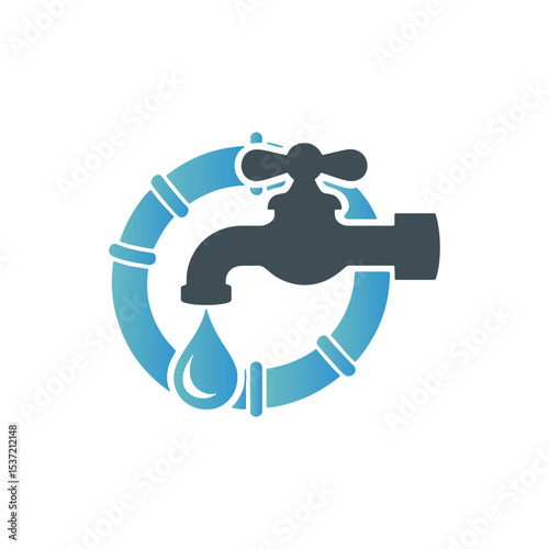 Unique plumbing service logo Modern and minimalist vector and abstract logo