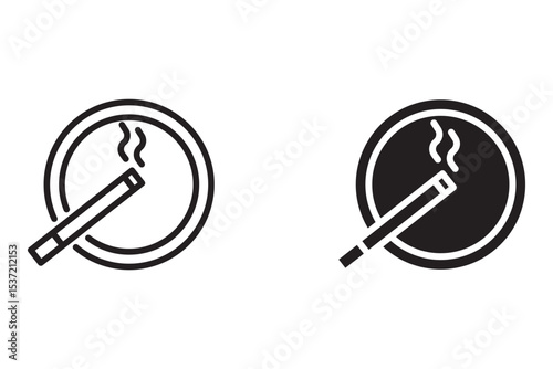 ashtray icon set. simple vector eps