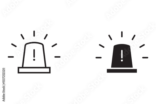 Alarm siren icon set. Emergency siren icon. Ambulance siren or police icon, vector illustration