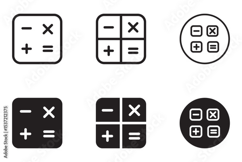 calculator icon set. calculator logo for device. eps