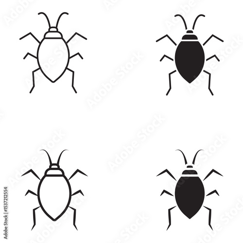 Cockroach icon set. pest, insect, bug, insect, crawling, flea, nuisance on white background vector. Cockroach, editable scratch icon