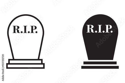  tombstone icon set, simple vector eps