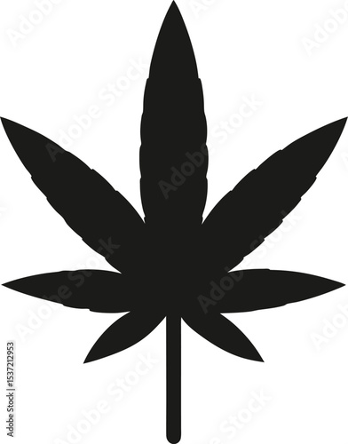 Marijuana cannabis hemp leaf silhouette, Marijuana leaf icon silhouette vector