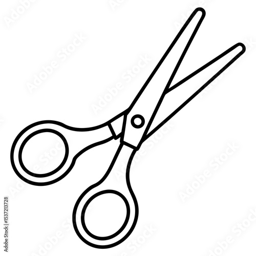 Minimal Surgical Scissors Line Art