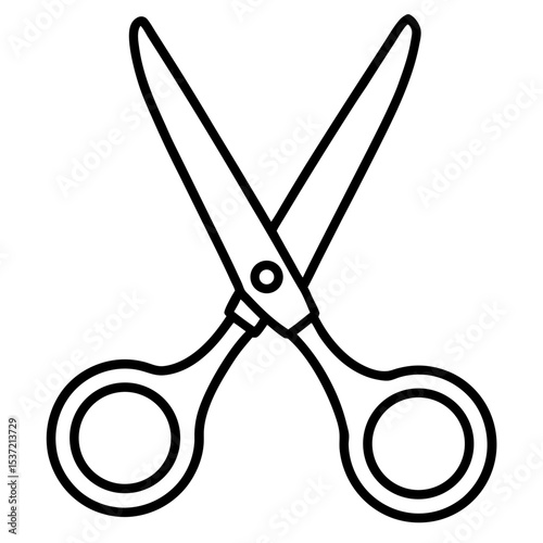Minimal Surgical Scissors Line Art