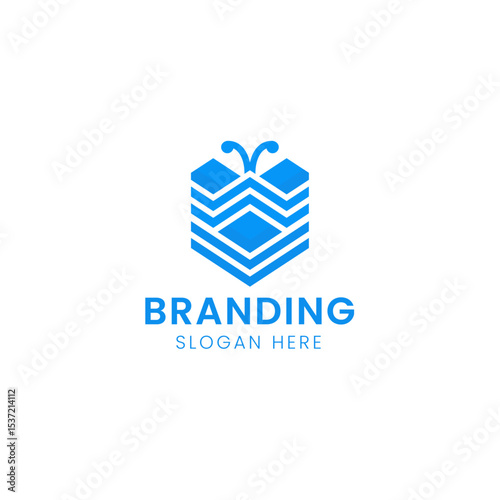 Iconic and symbolic building butterfly logo template.