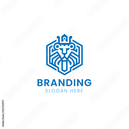 Iconic and symbolic Lion logo template.