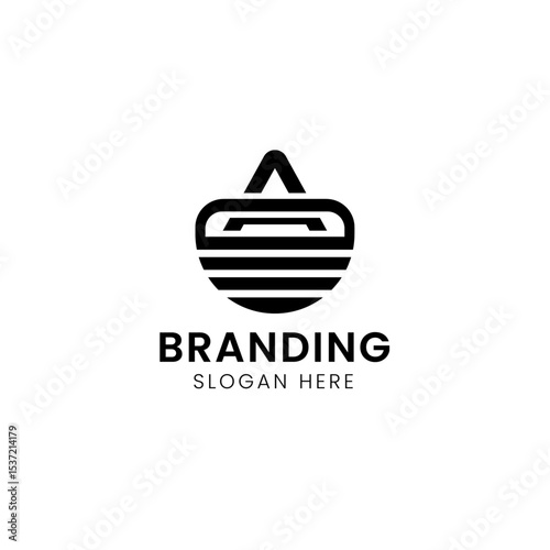 Iconic and symbolic letter A apple logo template.
