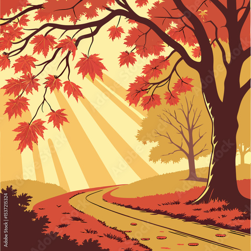 autumn tree vector illustration