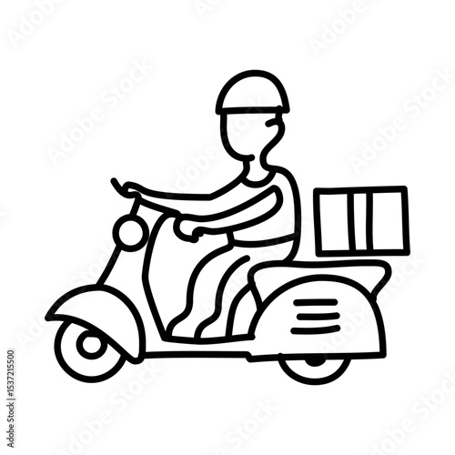 Illustration of delivery service scooter vector illustration for fast shipping and online order delivery service concept vector