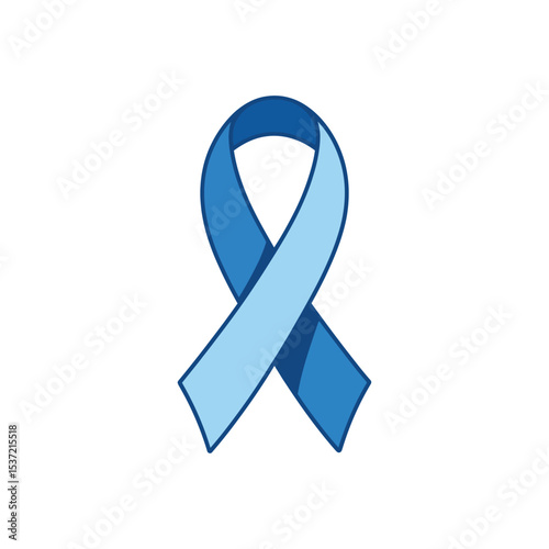 The image is a simple, solid blue ribbon display with a gradient effect from light to dark blue