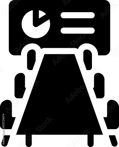 Business meeting presentation conference icon. Silhouette style.