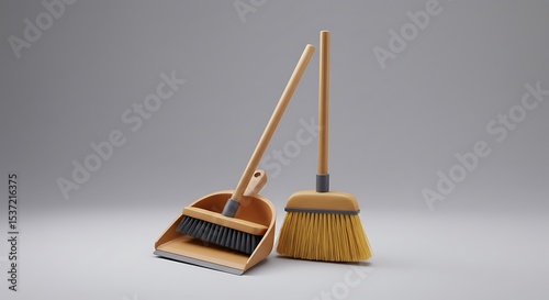 Broom and Dustpan Cleaning Tools