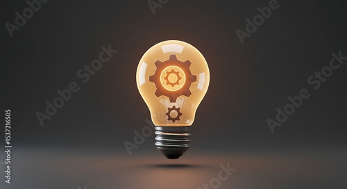 Light Bulb with Gears Creative Idea Illustration