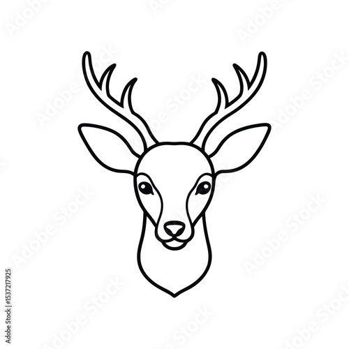 deer head line art