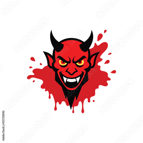devil head from paint splash vector
