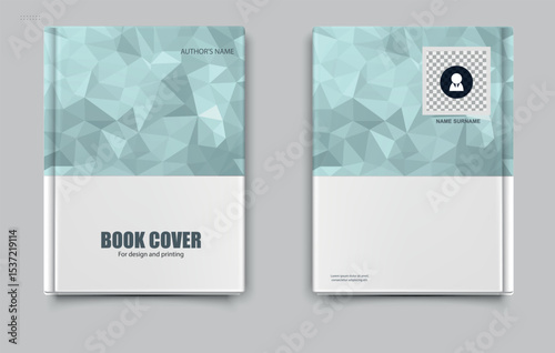White grey abstract book cover design background with triangle. Editable file