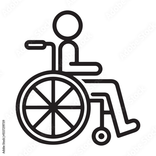 Simple Wheelchair Icon Symbol Medical Accessibility Assistance Mobility Support