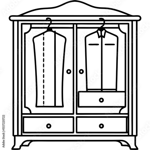 Modern Wardrobe Icon on White