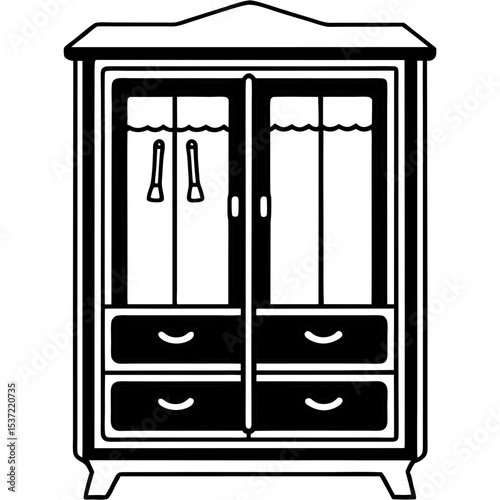 Modern Wardrobe Icon on White