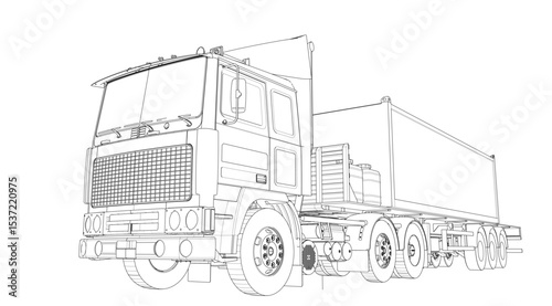truck sketch graphic symbol 3d illustration	

