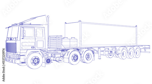 truck sketch graphic symbol 3d illustration	

