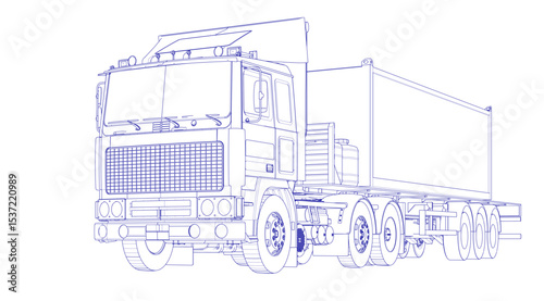 truck sketch graphic symbol 3d illustration	
