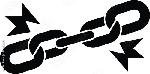 broken chain silhouette vector