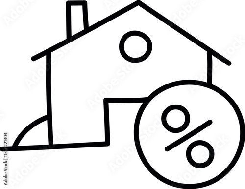Illustration of house mortgage interest rate icon vector illustration for real estate and finance concept design vector