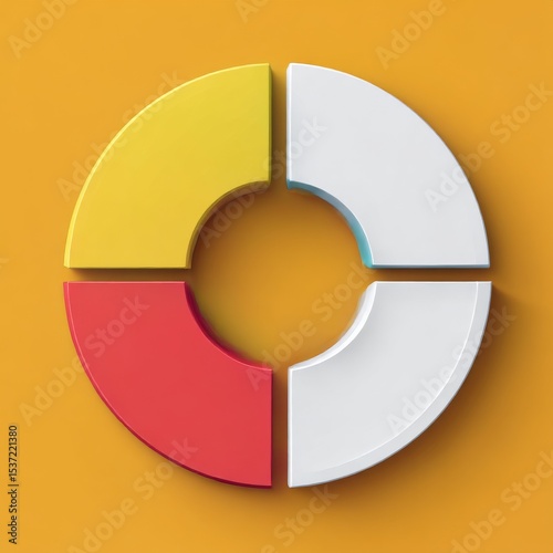 Infographic circular diagram with 4 options. Round chart that can be used for business presentations, educational resources, marketing materials, visualizing data, simplifying complex information.