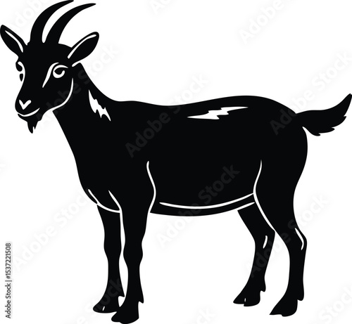 vector silhouette of a goat