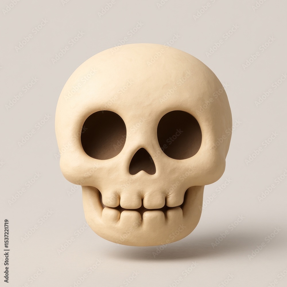 Obraz premium Playful skull clay illustration