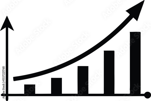 business graph with arrow