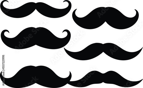 mustache set vector