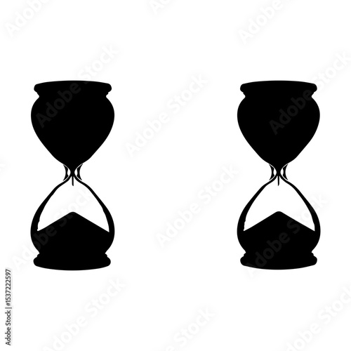Minimalist Black Hourglass Silhouette on White Background
