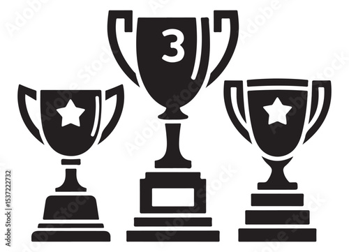 Championship Trophy Vector Illustration for Sports Awards and Recognition