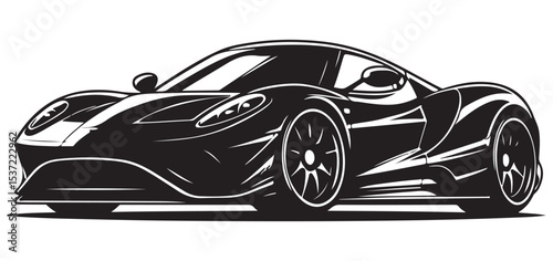 Sports Car Vector Illustration Automotive Design and Racing Machine Silhouette