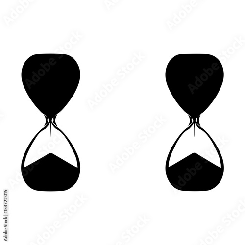 Minimalist Black Hourglass Silhouette on White Background

