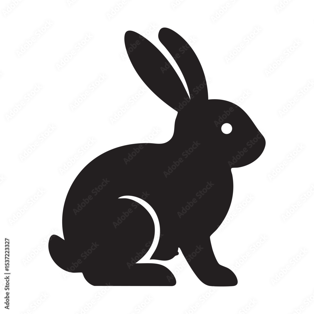 Cute Black Rabbit Silhouette Icon Cute Black Rabbit Silhouette Icon