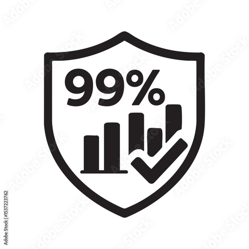 99% Achievement and Security Shield Icon