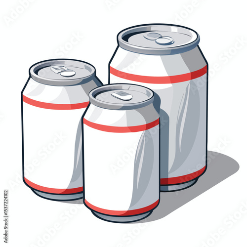 white-crumpled-soda-cans-set-vector-image-on-white