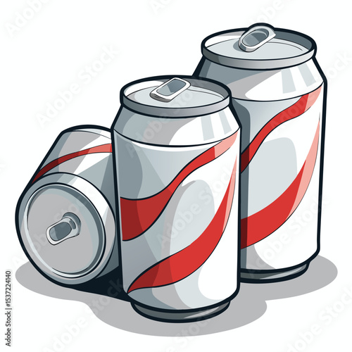 white-crumpled-soda-cans-set-vector-image-on-white