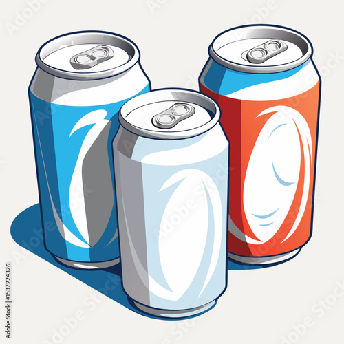 white-crumpled-soda-cans-set-vector-image-on-white