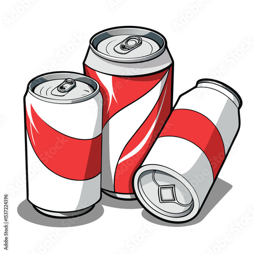 white-crumpled-soda-cans-set-vector-image-on-white