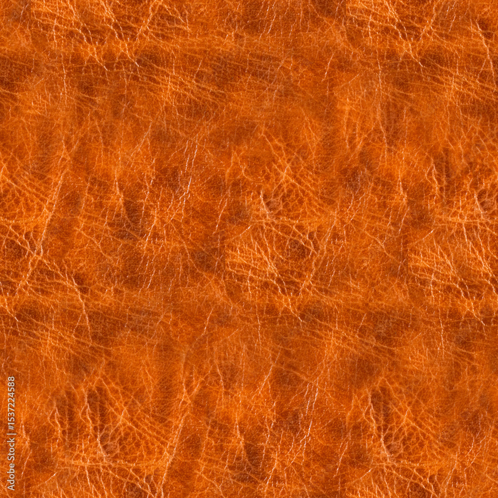 Fototapeta premium Seamless 4k photo texture material of light brown leather surface.