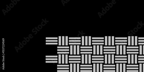 Gray Weave Pattern Showing Repetition Useful as Background. Minimal line Seamless geometric pattern with shapes. Decoration and maze ornament square wall tile. grey rattan weave texture background.