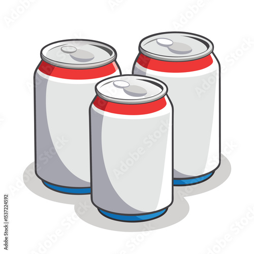 white-crumpled-soda-cans-set-vector-image-on-white