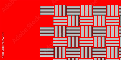 Gray Weave Pattern Showing Repetition Useful as Background. Minimal line Seamless geometric pattern with shapes. Decoration and maze ornament square wall tile. grey rattan weave texture background.